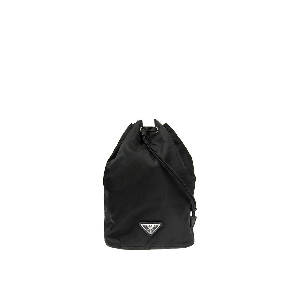 Prada Nylon and Leather Drawstring Pouch Glam Steals