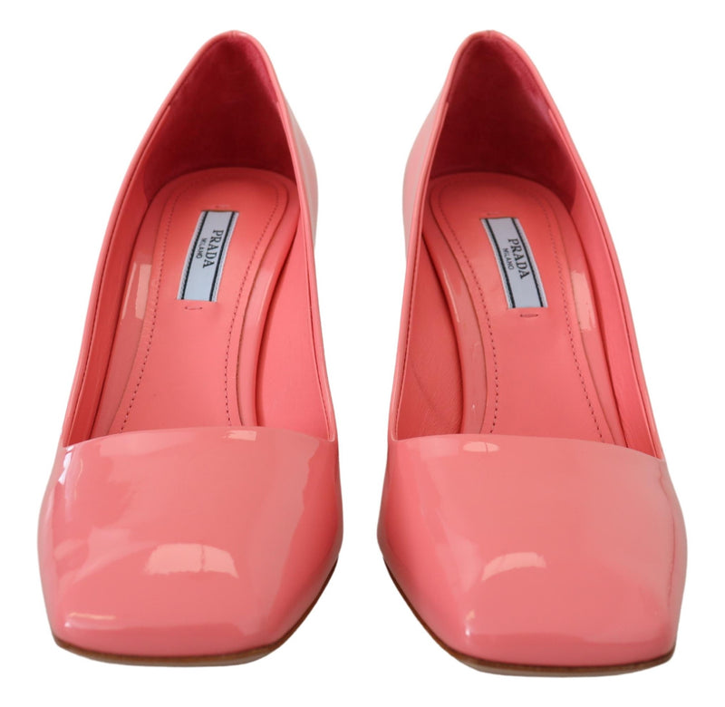 Prada Pink Leather Patent Block Heels Glam Steals