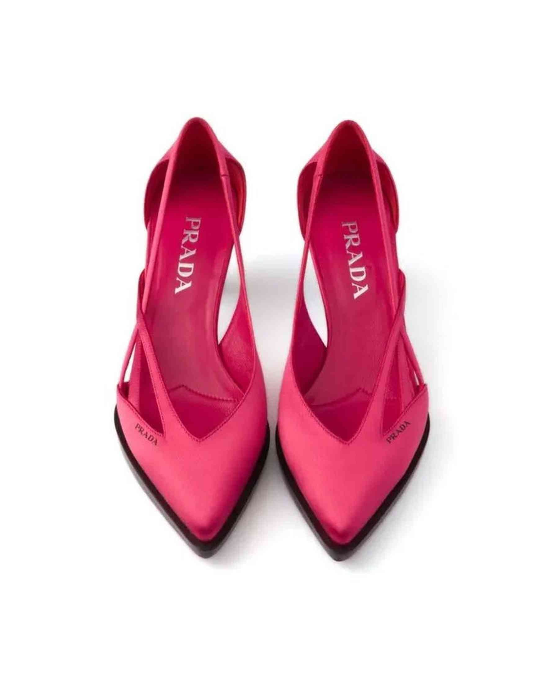 Prada Satin 55Mm Cut Out Pumps Glam Steals