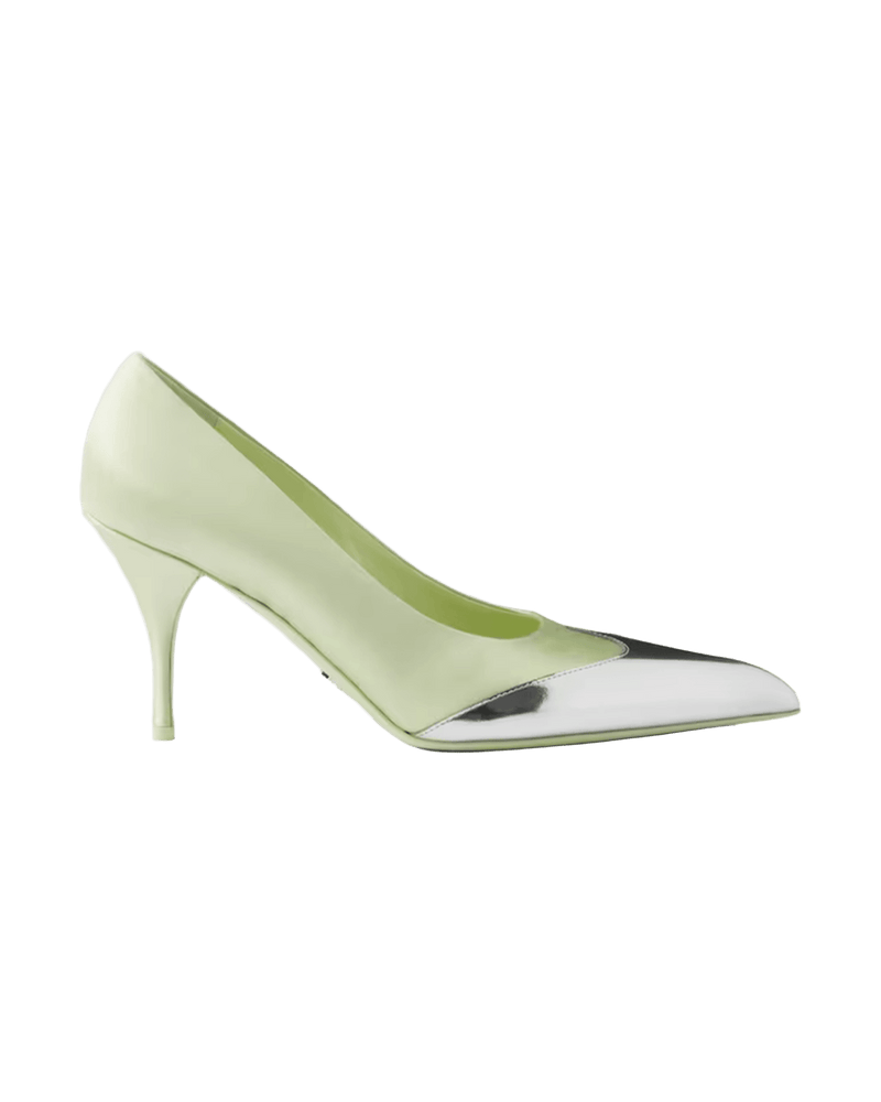 Prada Satin And Metallic Leather Pumps Glam Steals