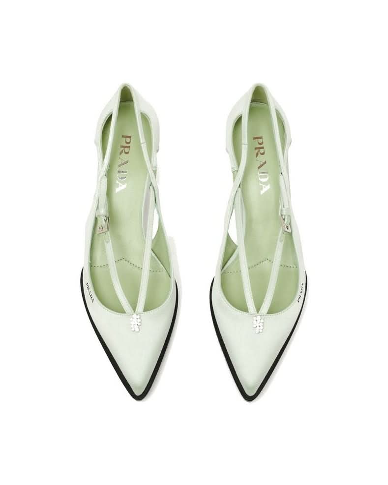 Prada Silk Mid Heel Pumps 