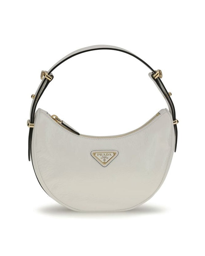 Prada White Calf Leather Bos Taurus Shoulder Bag Glam Steals