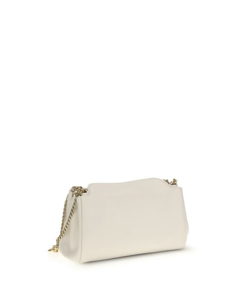 Prada White Calf Leather Bos Taurus Shoulder Bag 