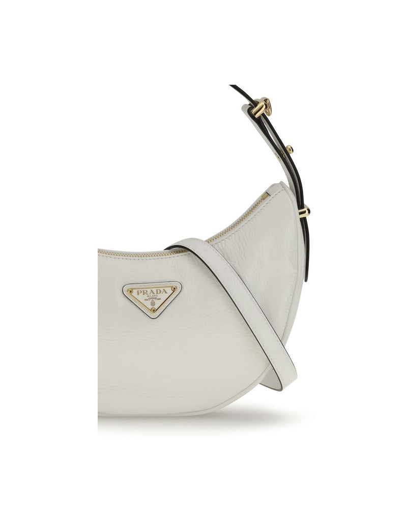 Prada White Calf Leather Bos Taurus Shoulder Bag Glam Steals