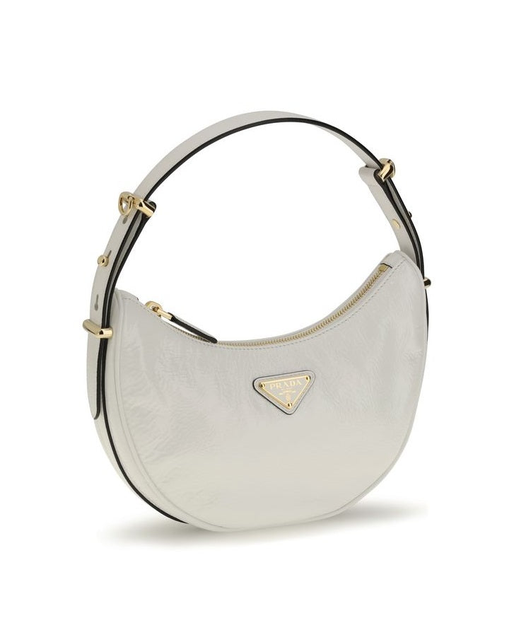 Prada White Calf Leather Bos Taurus Shoulder Bag Glam Steals