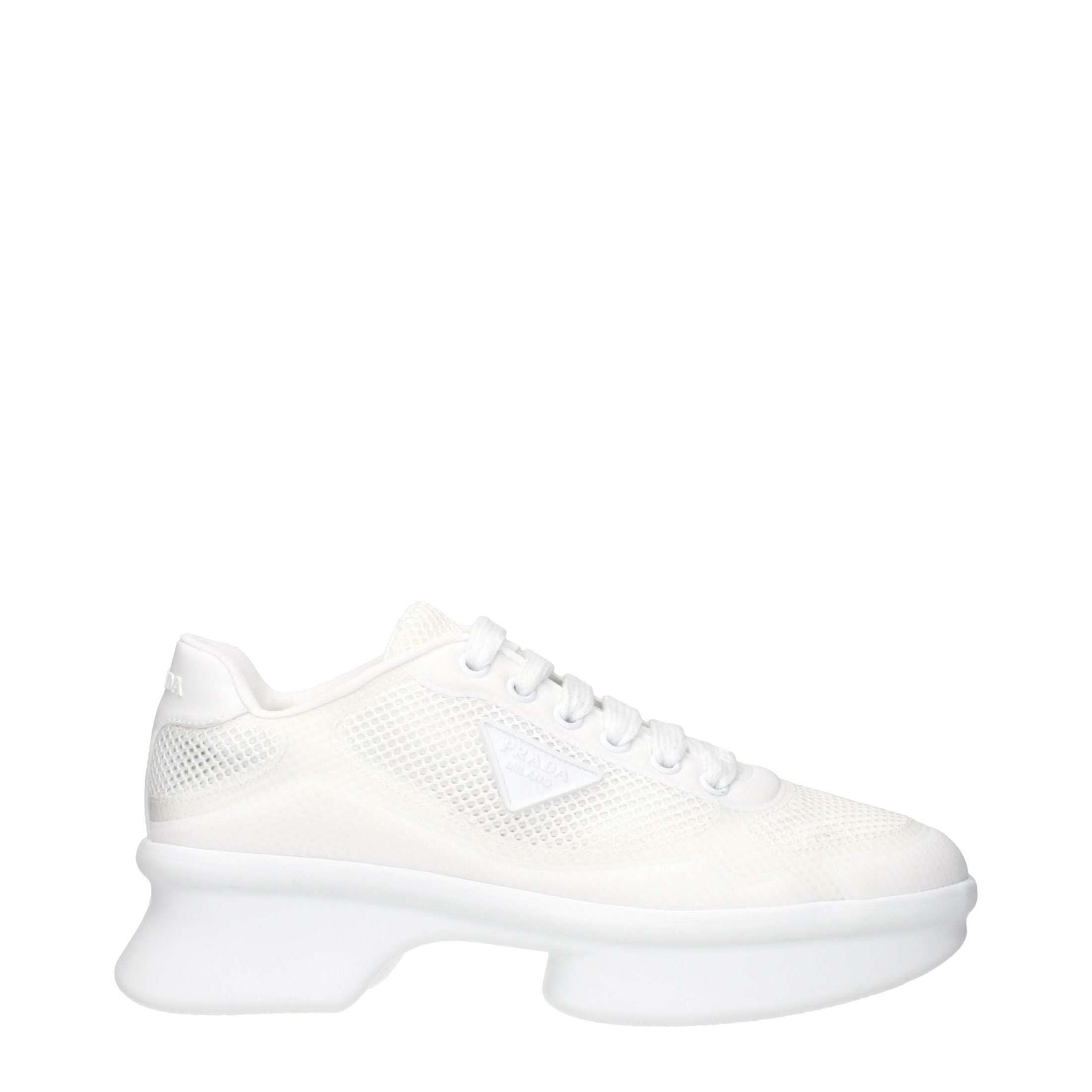 Prada White Fabric Athletic Sneakers Glam Steals