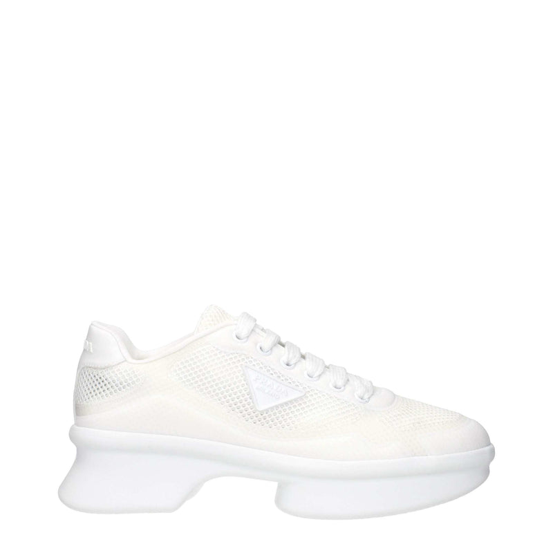 Prada White Fabric Athletic Sneakers Glam Steals