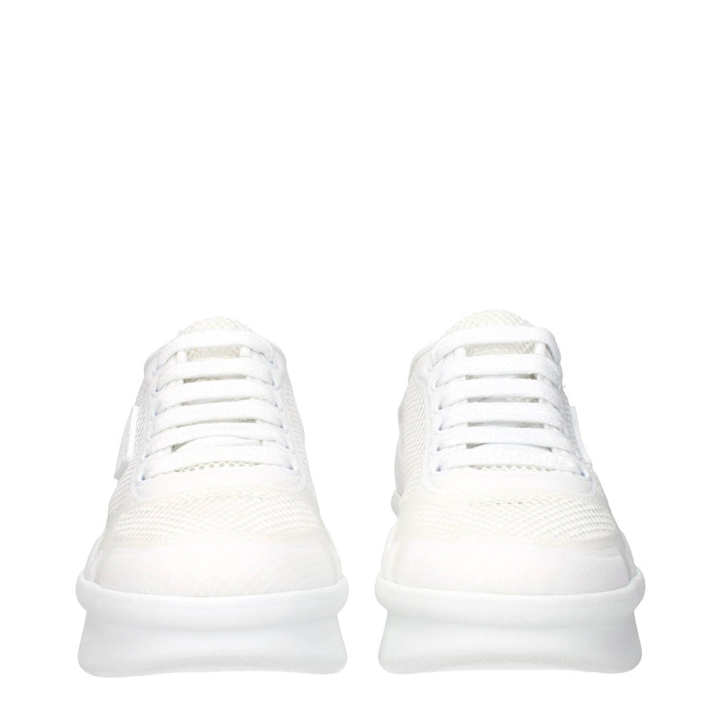 Prada White Fabric Athletic Sneakers Glam Steals