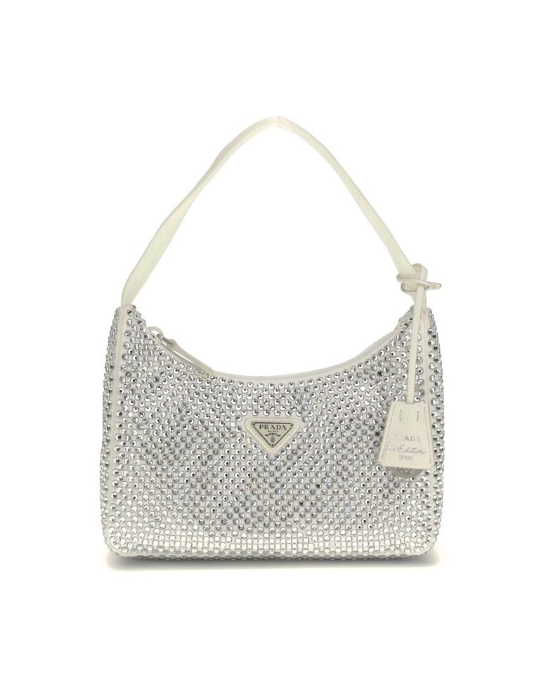 Prada White Viscose Shoulder Bag Glam Steals