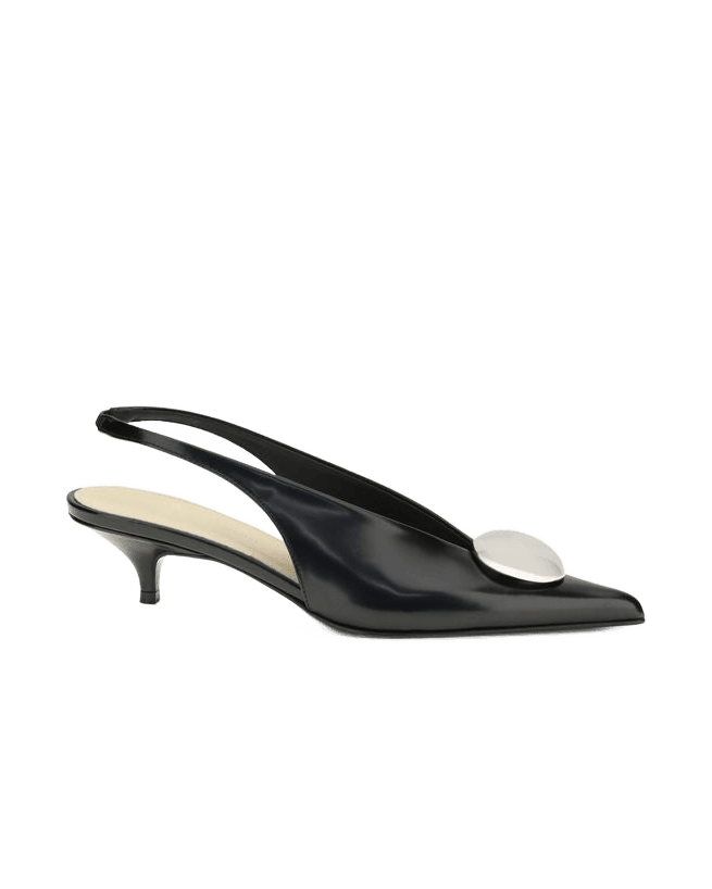 Proenza Schouler Black Calf Leather Bos Taurus Mid Heels Glam Steals