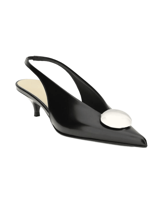 Proenza Schouler Black Calf Leather Bos Taurus Mid Heels Glam Steals