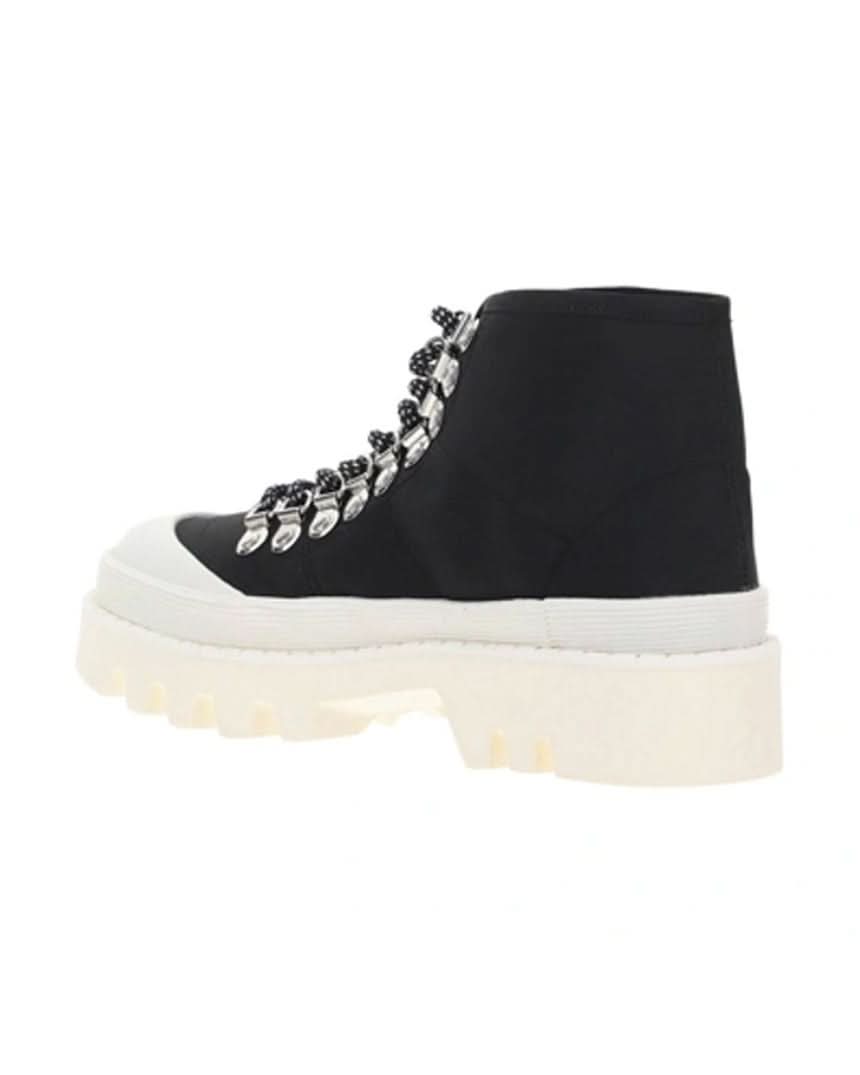 Proenza Schouler Black Canvas Lace Up Boots 