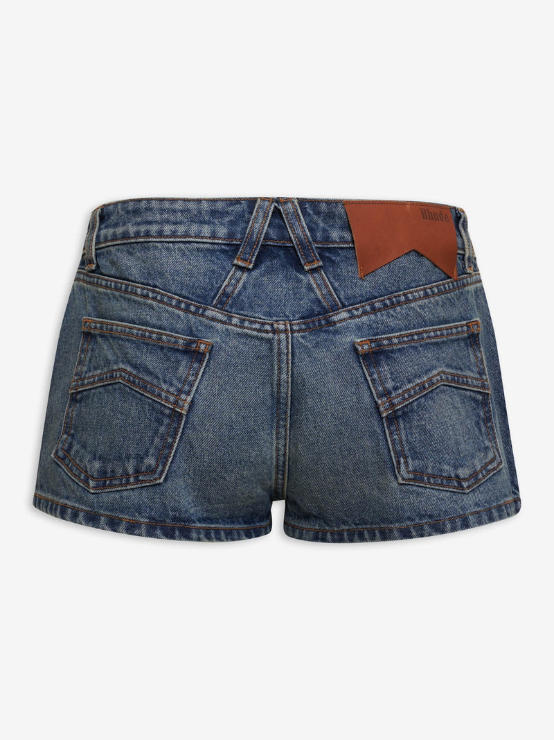 Rhude Blue Denim Shorts Glam Steals