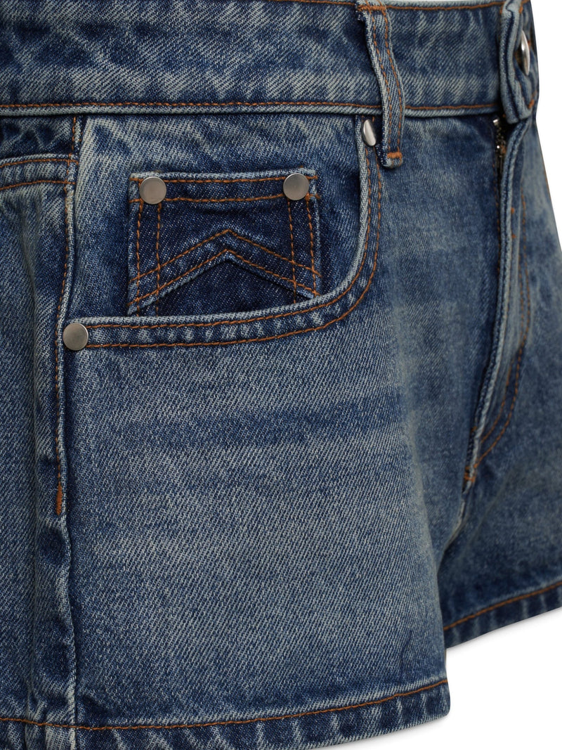 Rhude Blue Denim Shorts Glam Steals