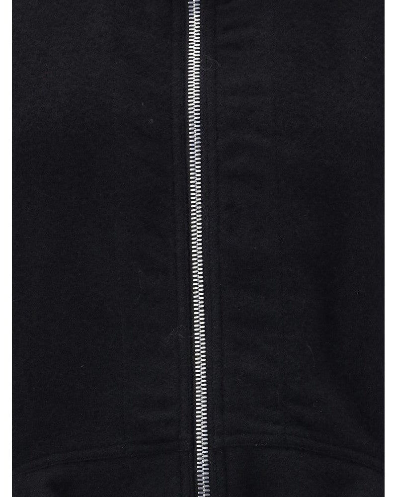 Rick Owens Black Wool Fleece Biker Jacket Glam Steals