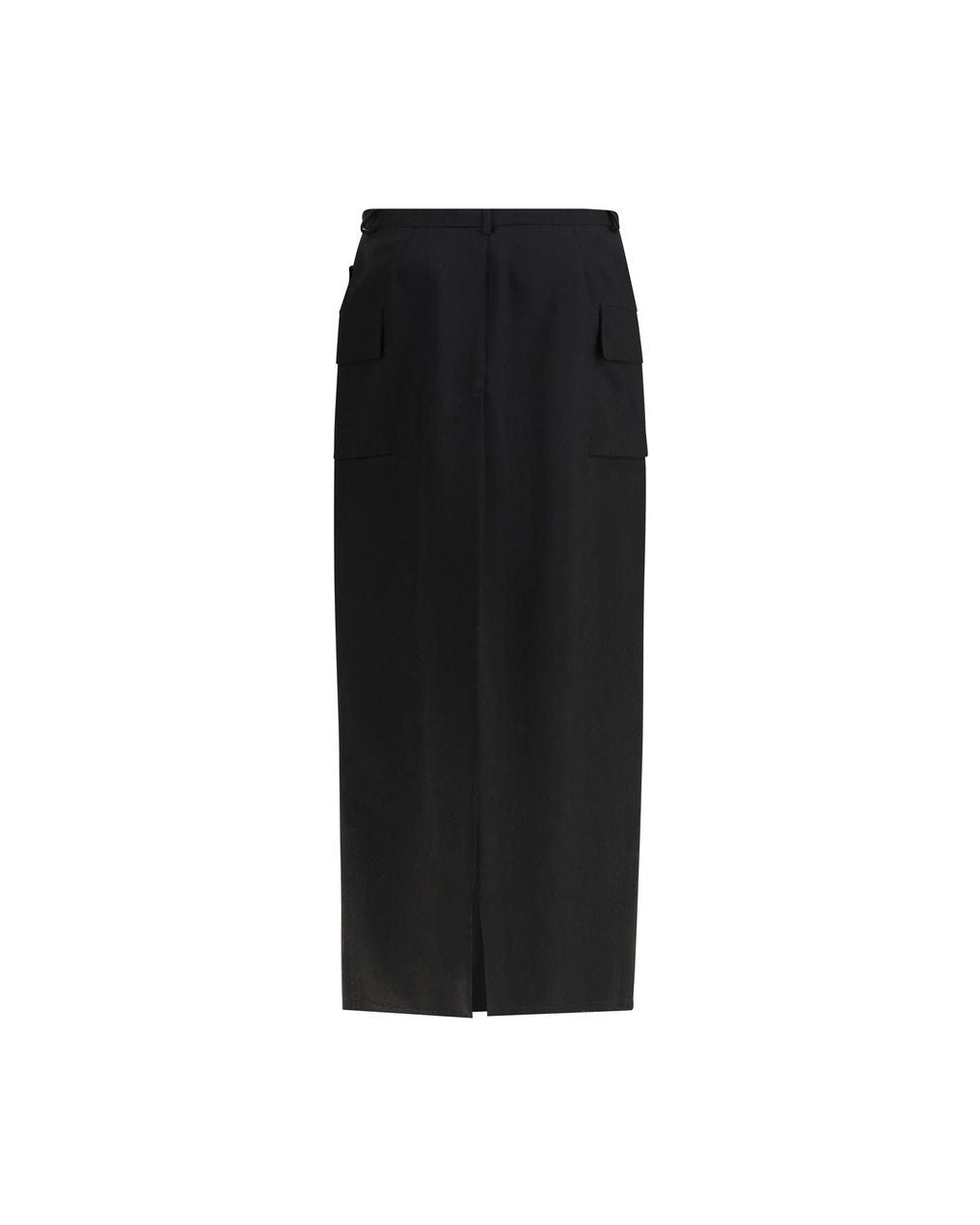 Rick Owens Black Wool Fleece Midi Skirt Glam Steals