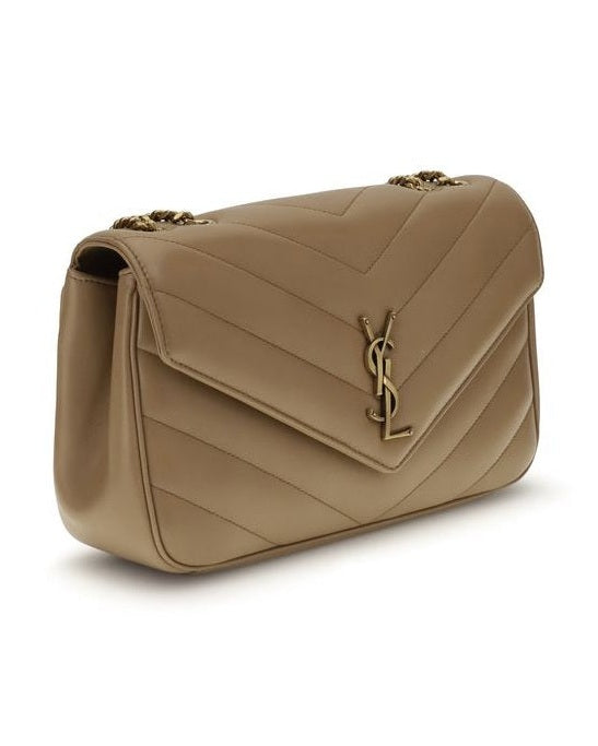 Saint Laurent Beige Calf Leather Bos Taurus Shoulder Bag Glam Steals