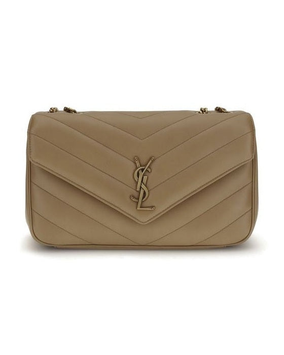 Saint Laurent Beige Calf Leather Bos Taurus Shoulder Bag Glam Steals