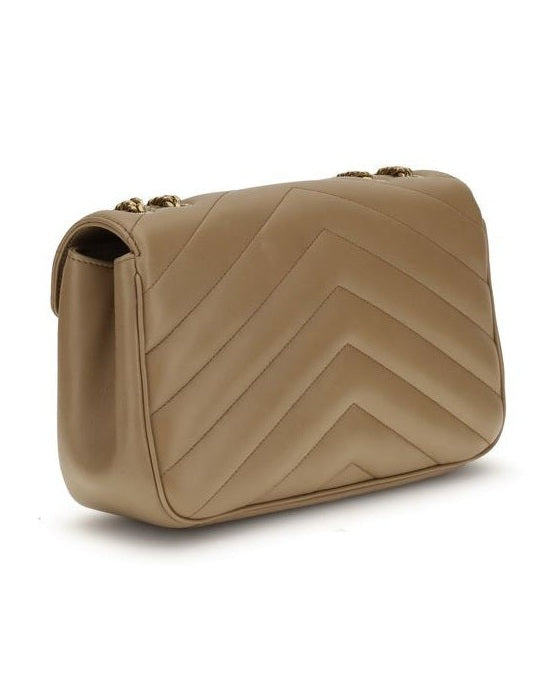 Saint Laurent Beige Calf Leather Bos Taurus Shoulder Bag Glam Steals