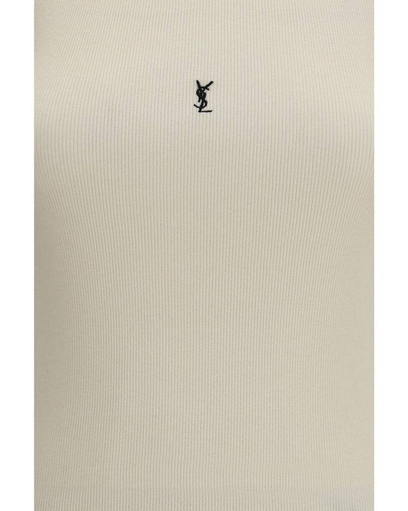 Saint Laurent Beige Cotton Tank Top Glam Steals