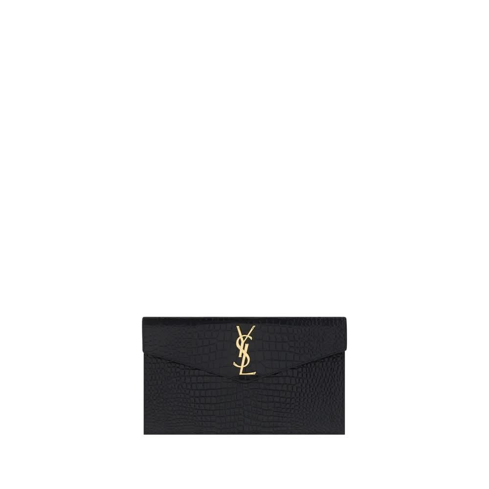 Saint Laurent Black Calf Leather Bos Taurus Card Case Glam Steals