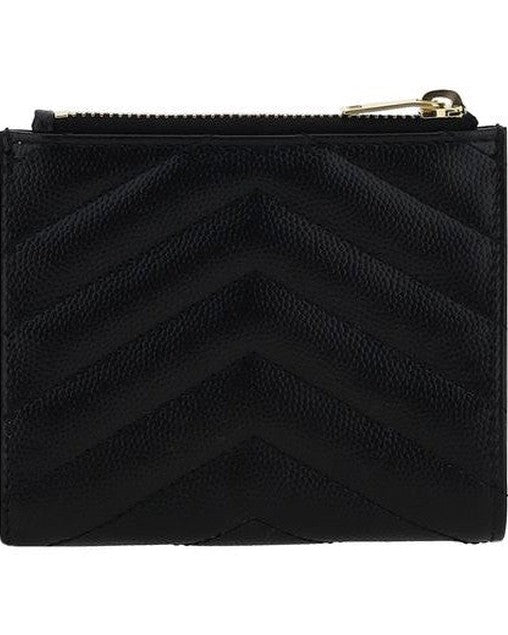 Saint Laurent Black Calf Leather Bos Taurus Wallet 