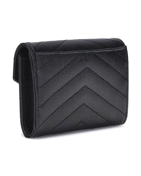 Saint Laurent Black Calf Leather Bos Taurus Wallet 