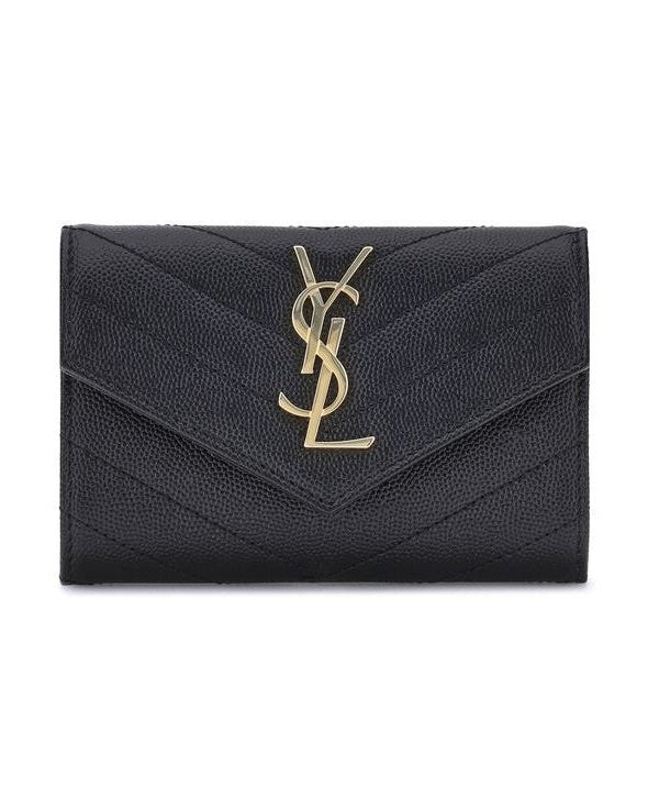 Saint Laurent Black Calf Leather Bos Taurus Wallet 