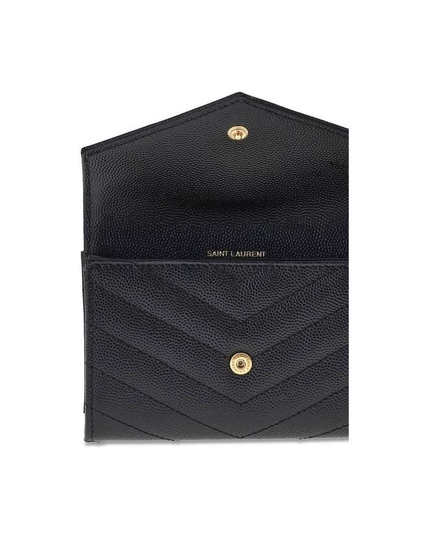 Saint Laurent Black Calf Leather Bos Taurus Wallet 