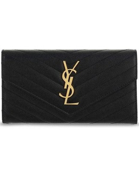 Saint Laurent Black Calf Leather Bos Taurus Wallet 