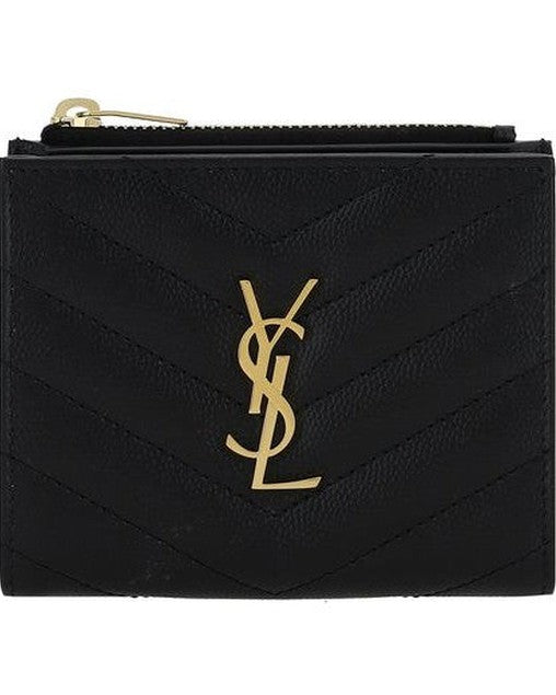 Saint Laurent Black Calf Leather Bos Taurus Wallet 