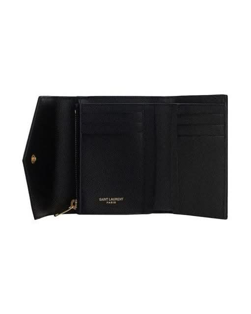 Saint Laurent Black Calf Leather Bos Taurus Wallet 