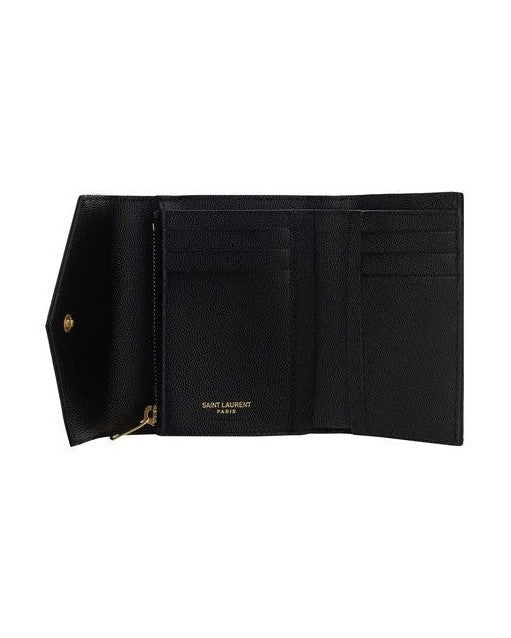 Saint Laurent Black Calf Leather Bos Taurus Wallet 