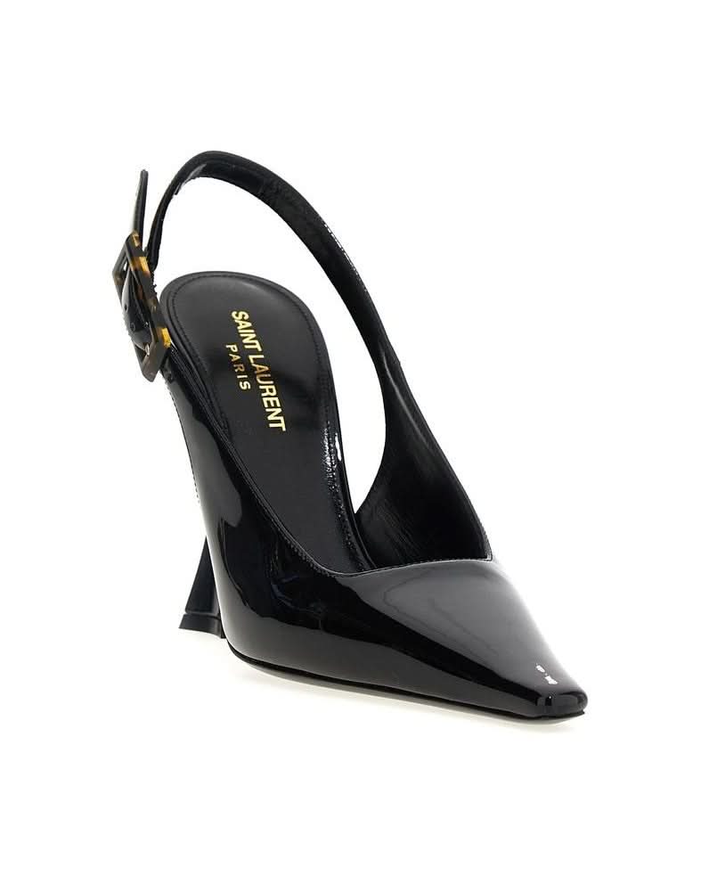Saint Laurent Black Calfskin Platform Pumps 