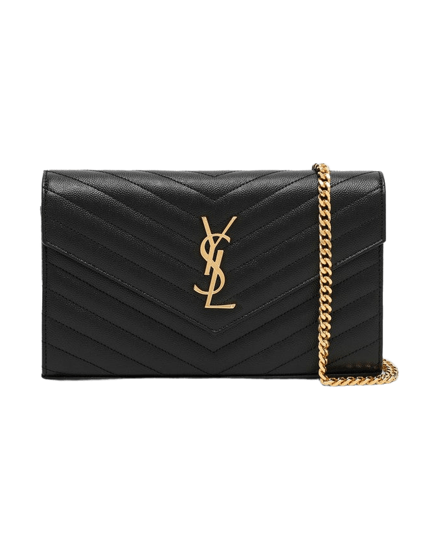 Saint Laurent Black Cassandre Chain Clutch Bag Glam Steals