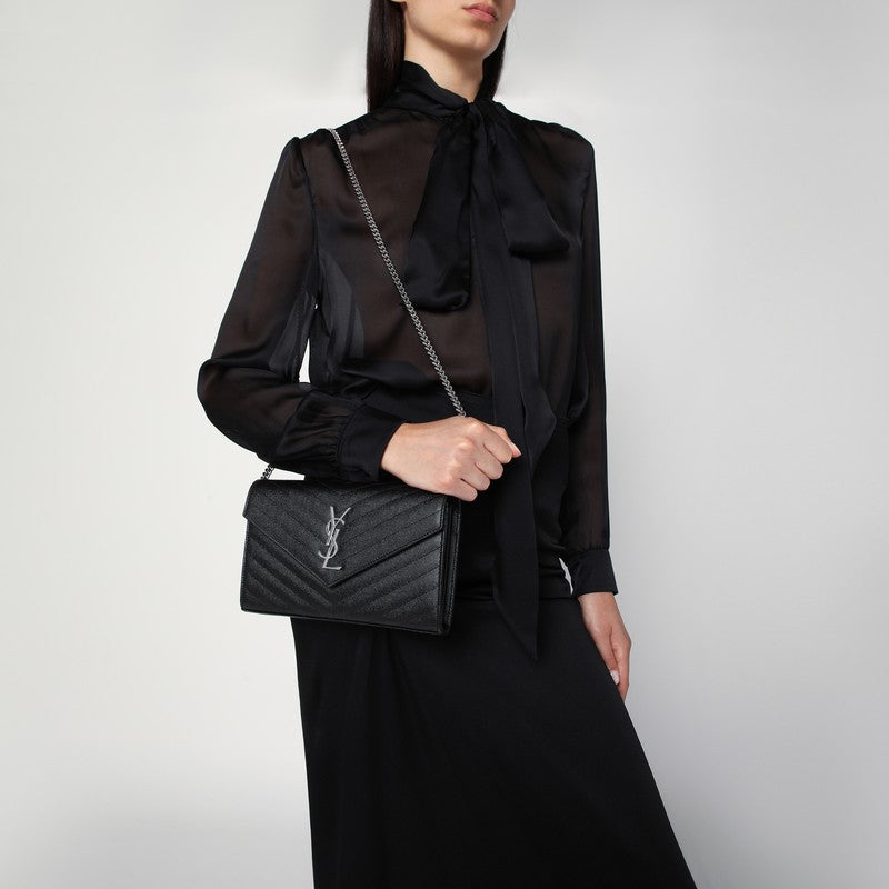 Saint Laurent Black Clutch with Chain Cassandre Glam Steals