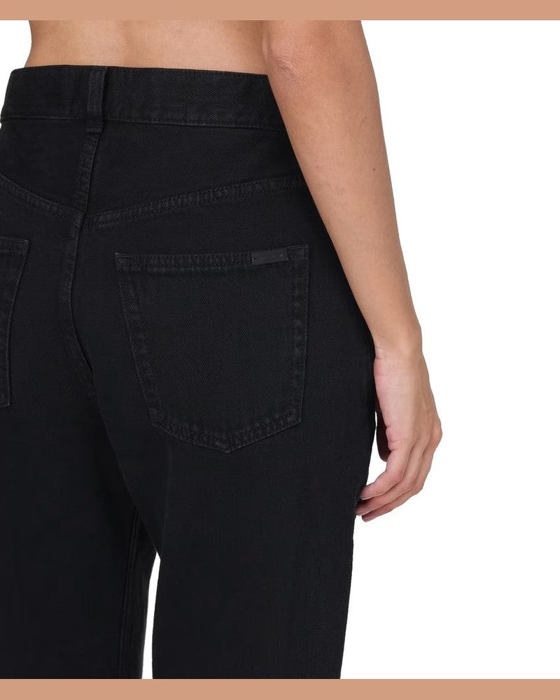 Saint Laurent Black Cotton Denim Jeans Glam Steals