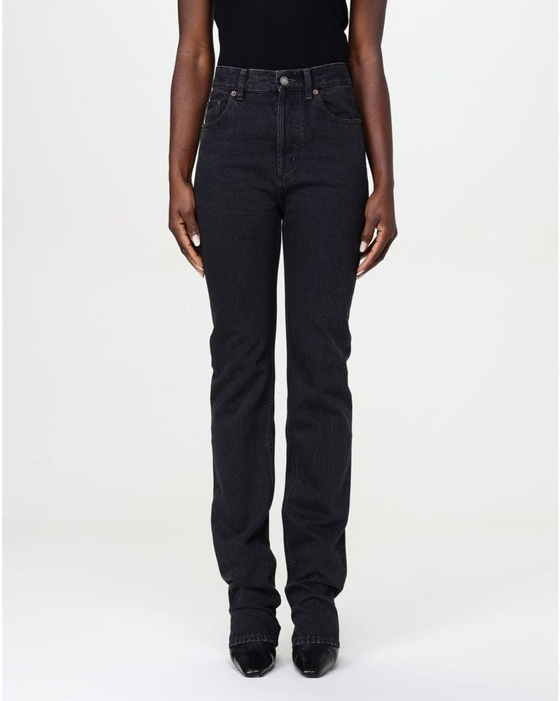 Saint Laurent Black Cotton Straight Leg Jeans