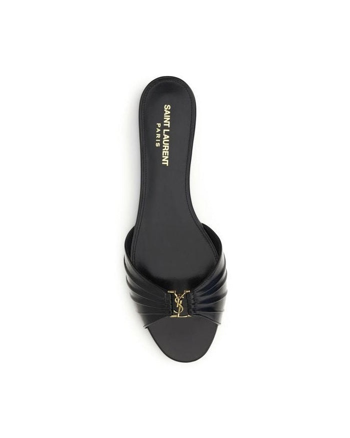 Saint Laurent Black Flat Sandals Glam Steals