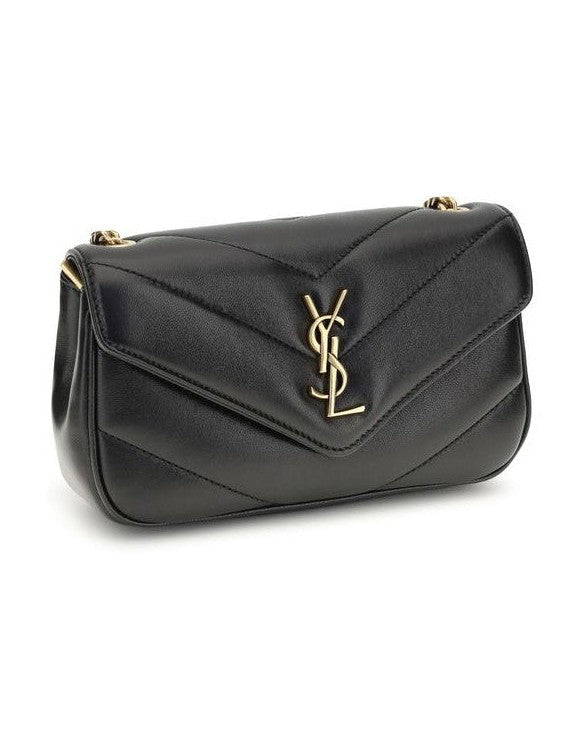 Saint Laurent Black Lamb Ovis Aries Shoulder Bag 