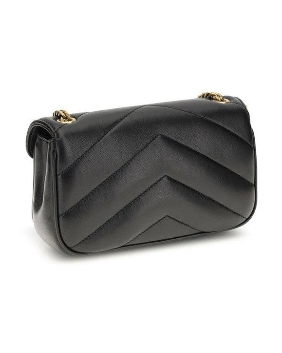 Saint Laurent Black Lamb Ovis Aries Shoulder Bag 