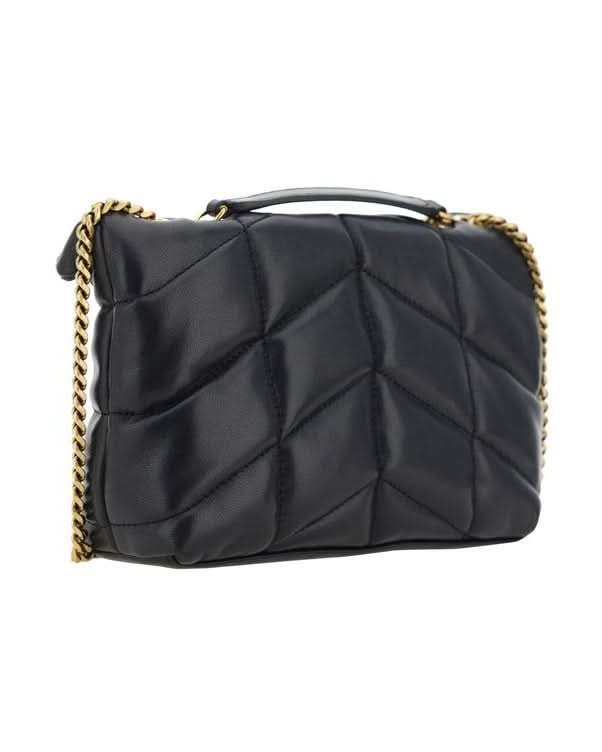 Saint Laurent Black Lamb Ovis Aries Shoulder Bag 