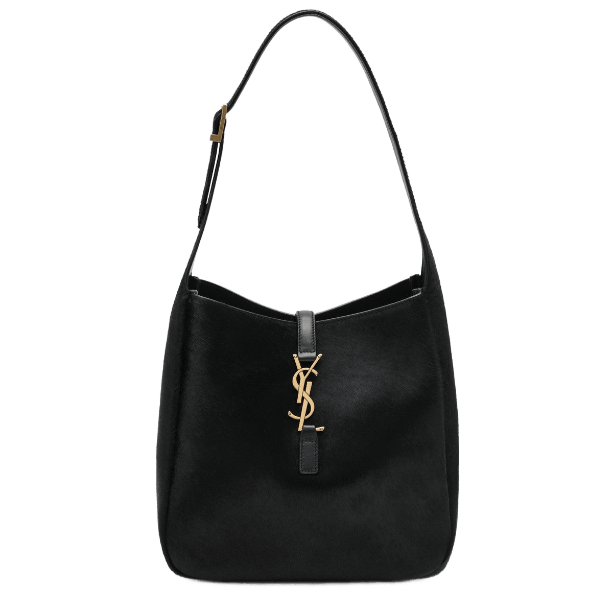 Saint Laurent Black Leather Le 5 À 7 Shoulder Bag in Pony Effect