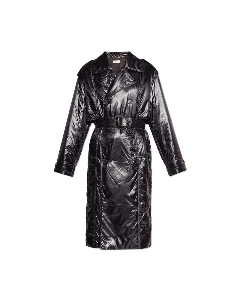 Saint Laurent Black Polyamide Coat 