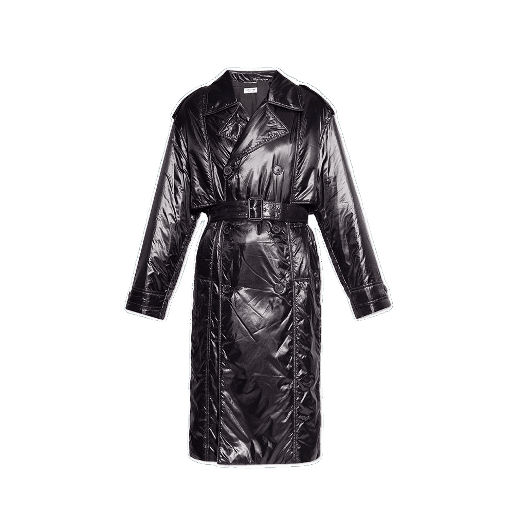 Saint Laurent Black Polyamide Coat Glam Steals