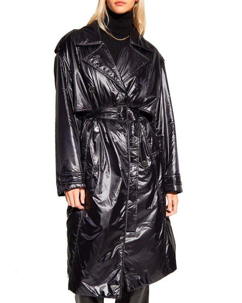 Saint Laurent Black Polyamide Coat Glam Steals