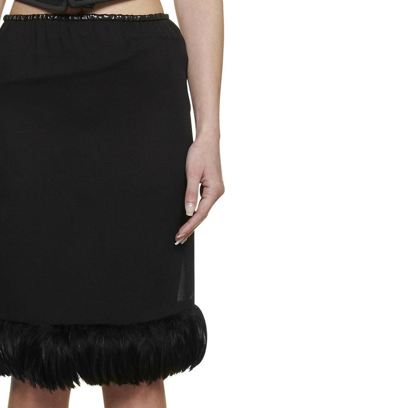 Saint Laurent Black Silk Midi Skirt 
