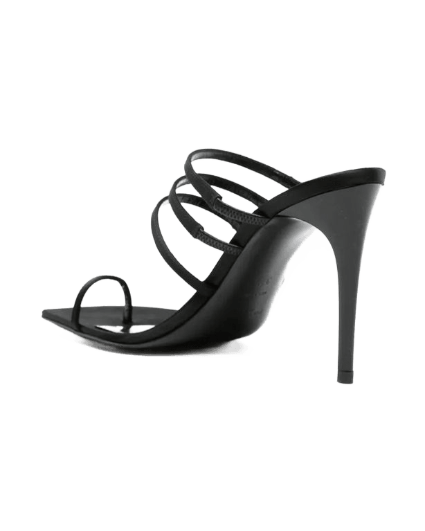 Saint Laurent Black Silk Rhinestone Heels Glam Steals