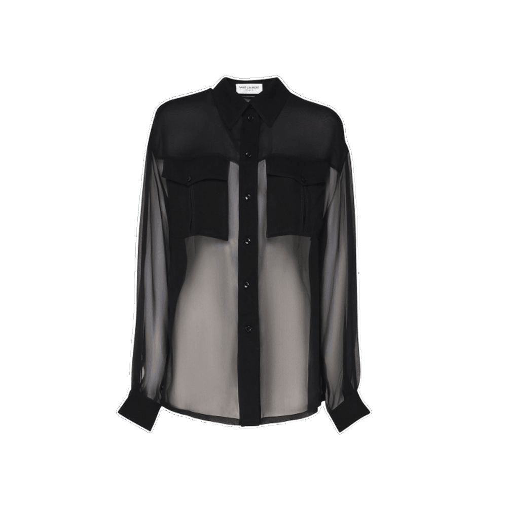 Saint Laurent Black Silk Shirt Glam Steals