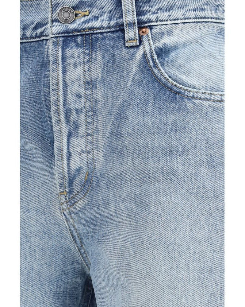 Saint Laurent Blue Cotton Cropped Jeanss Glam Steals